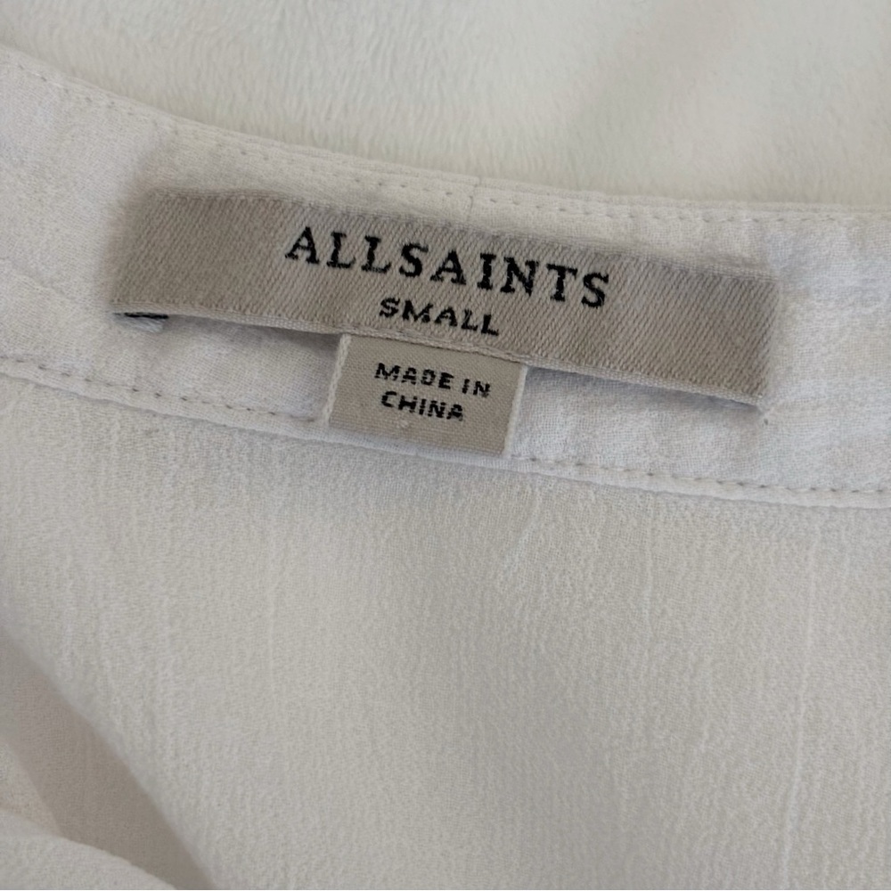 AllSaints Avee White Asymmetrical Hem Sleeveless Top Small - Picture 7 of 8